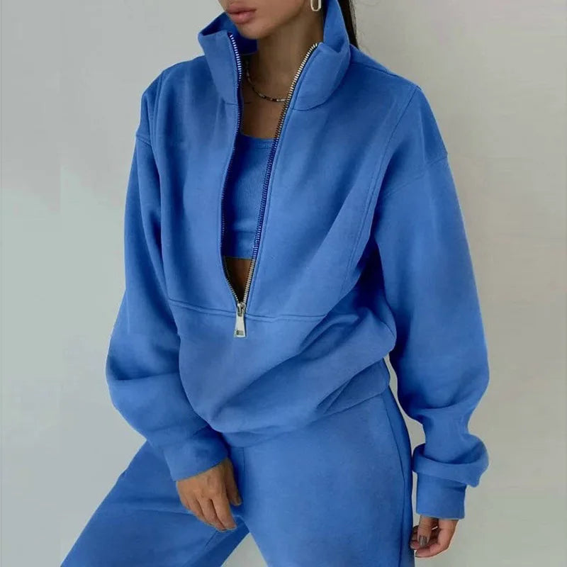 Women's Two-piece Fleece Sports Tracksuit