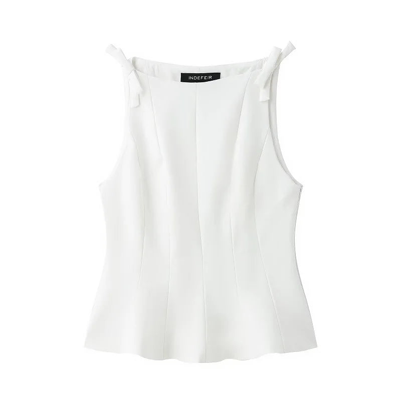MUJER Women’s Bow Detail Off-Shoulder Top