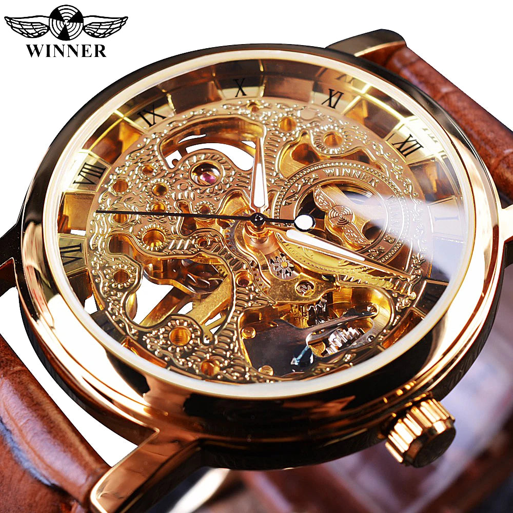 Men’s Winner Luxury Leather Strap Watch