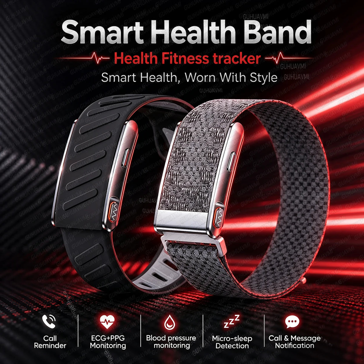 GUHUAVMI KR96 Pro Screenless Health & Fitness Tracker