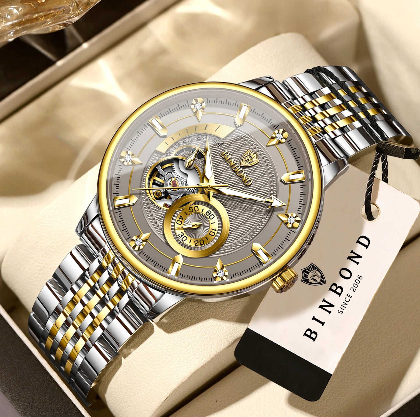 Men’s BINBOND Automatic Tourbillon Mechanical Watch