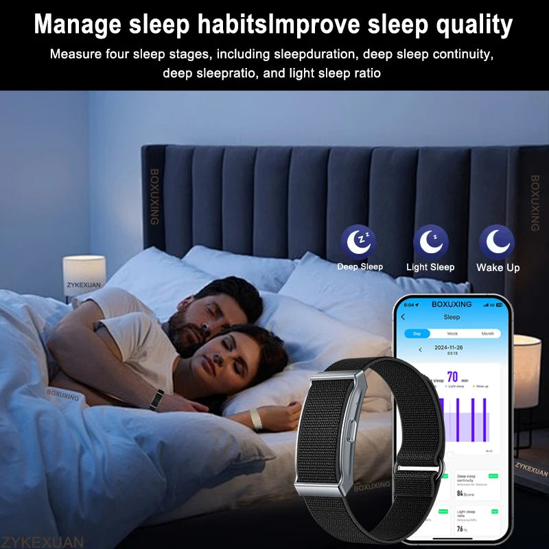 BOXUXING Screen-Free Fitness & Health Tracking Smart Wristband