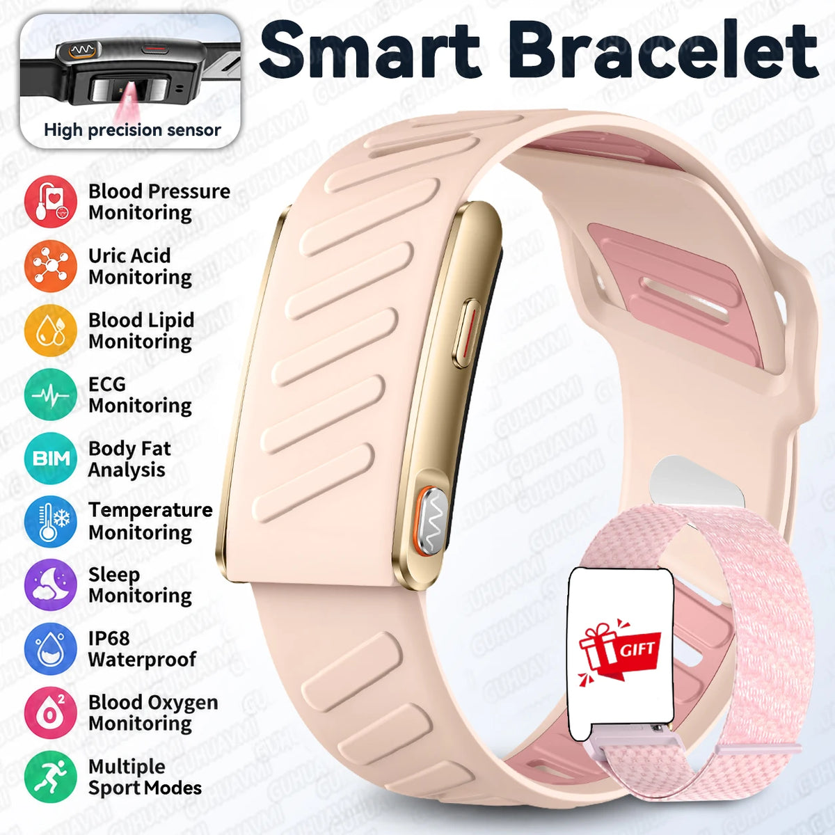 GUHUAVMI KR96 Pro Screenless Health & Fitness Tracker