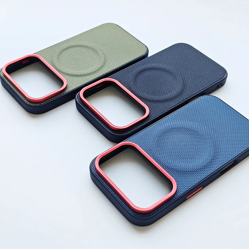 Luxury Magnetic Woven Leather iPhone 17 Case