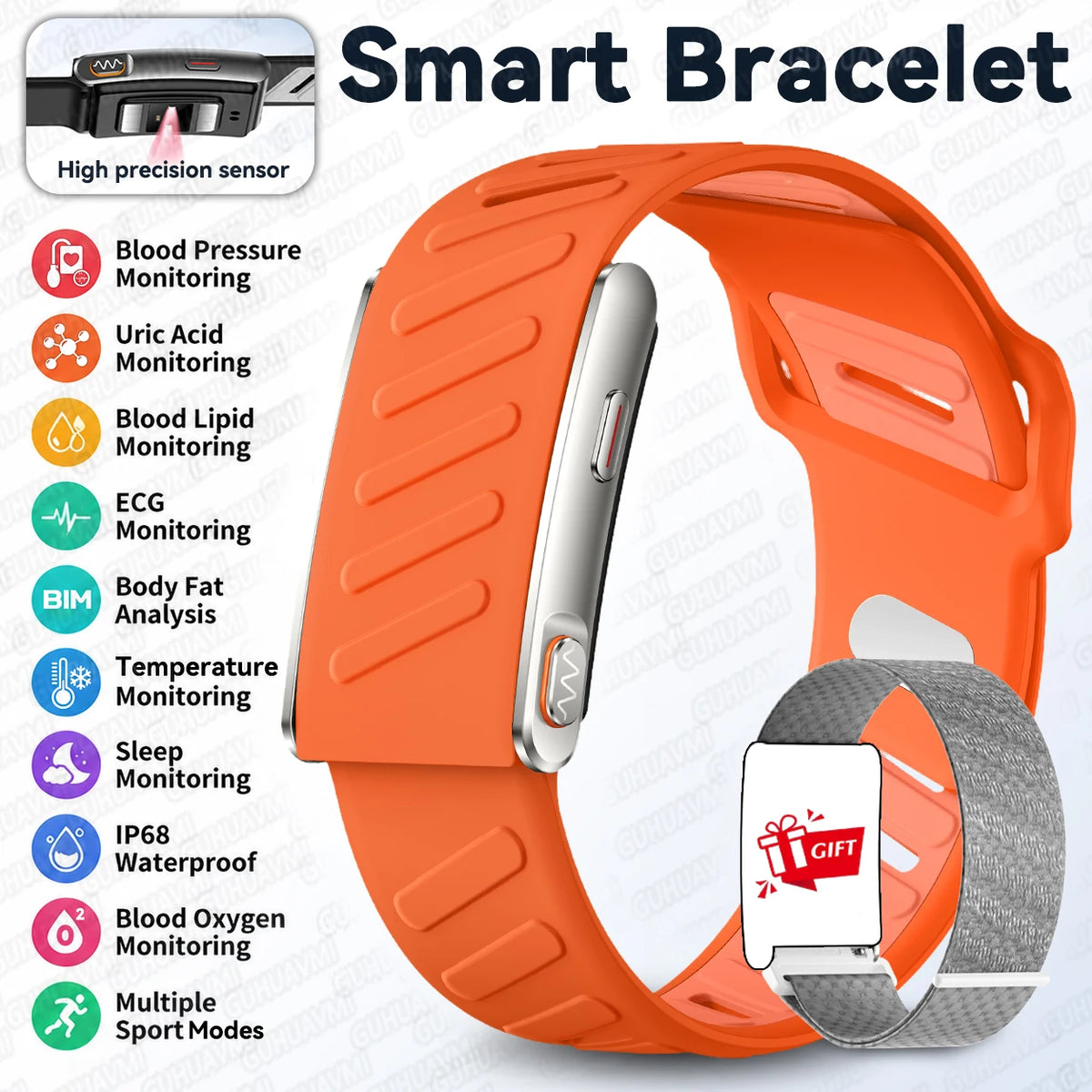 GUHUAVMI KR96 Pro Screenless Health & Fitness Tracker
