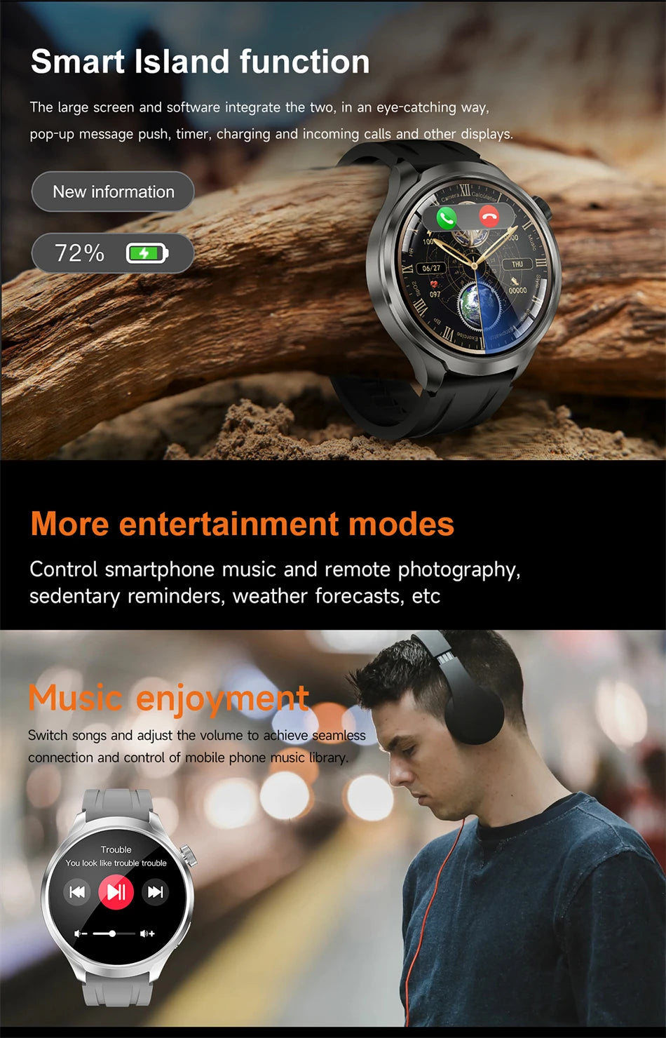 ALM TrekPro Smart Watch – 1.85” AMOLED Outdoor & Fitness Watch