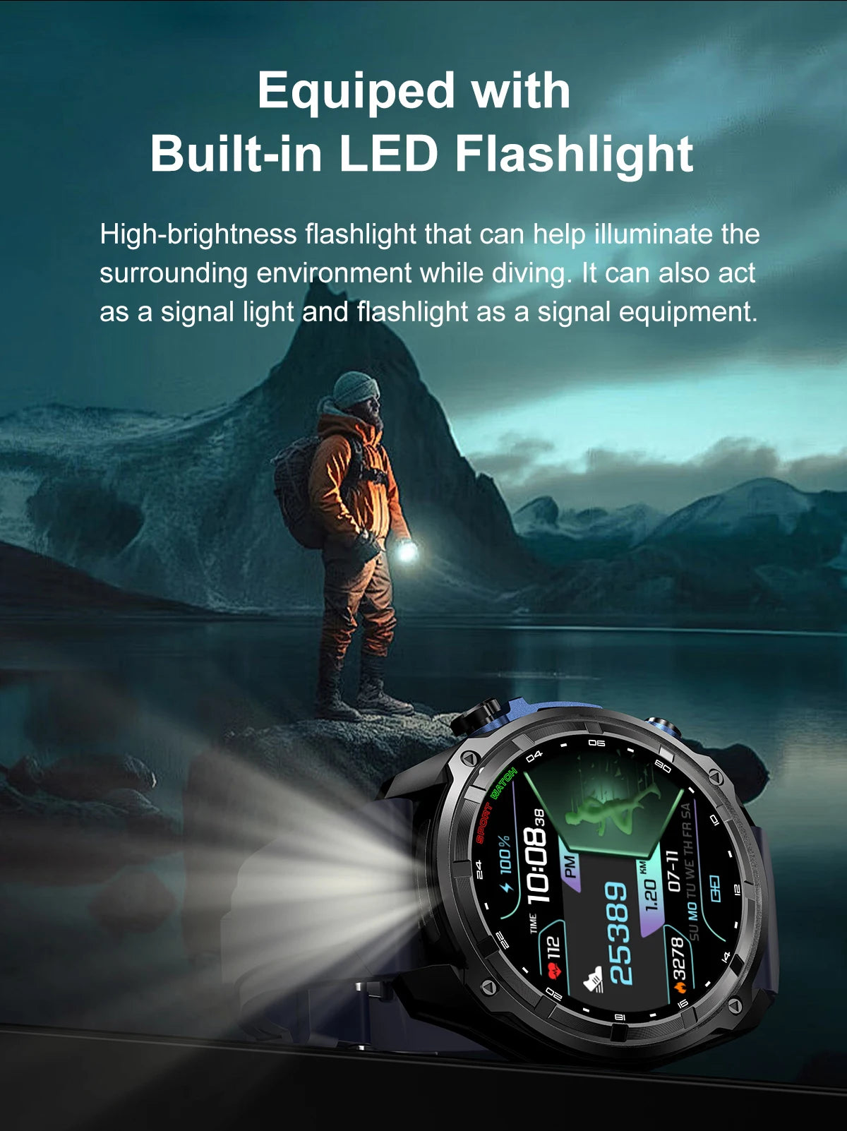 ALM Explorer Pro GPS Smartwatch – Offline Maps, 4GB Storage & 50M Waterproof