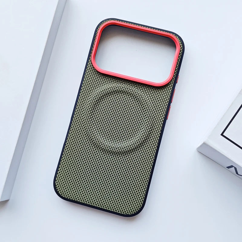 Luxury Magnetic Woven Leather iPhone 17 Case