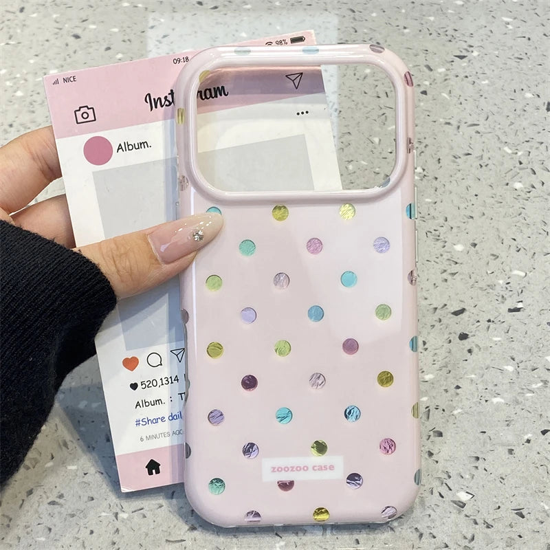 Korean Colourful Dot Phone Case for iPhone