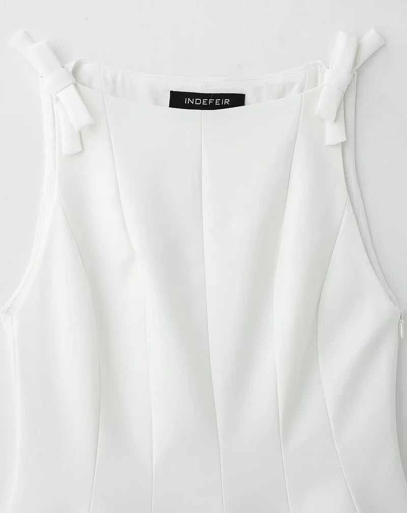 MUJER Women’s Bow Detail Off-Shoulder Top