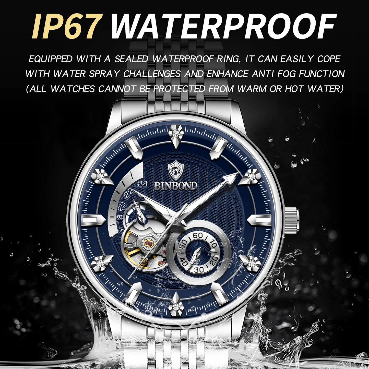 Men’s BINBOND Automatic Tourbillon Mechanical Watch
