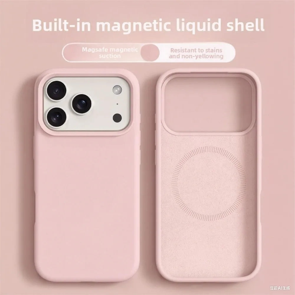 Magnetic Liquid Silicone Phone Case for iPhone 16 & 17 Series
