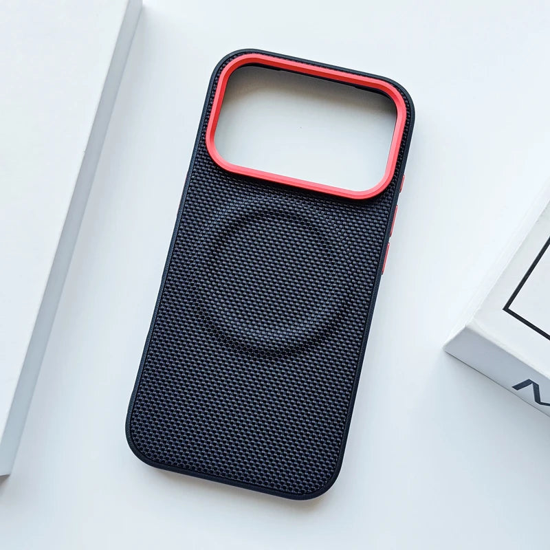 Luxury Magnetic Woven Leather iPhone 17 Case