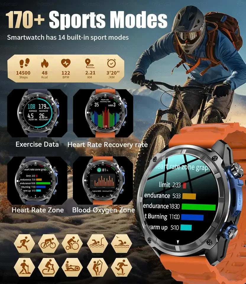 ALM Explorer Pro GPS Smartwatch – Offline Maps, 4GB Storage & 50M Waterproof