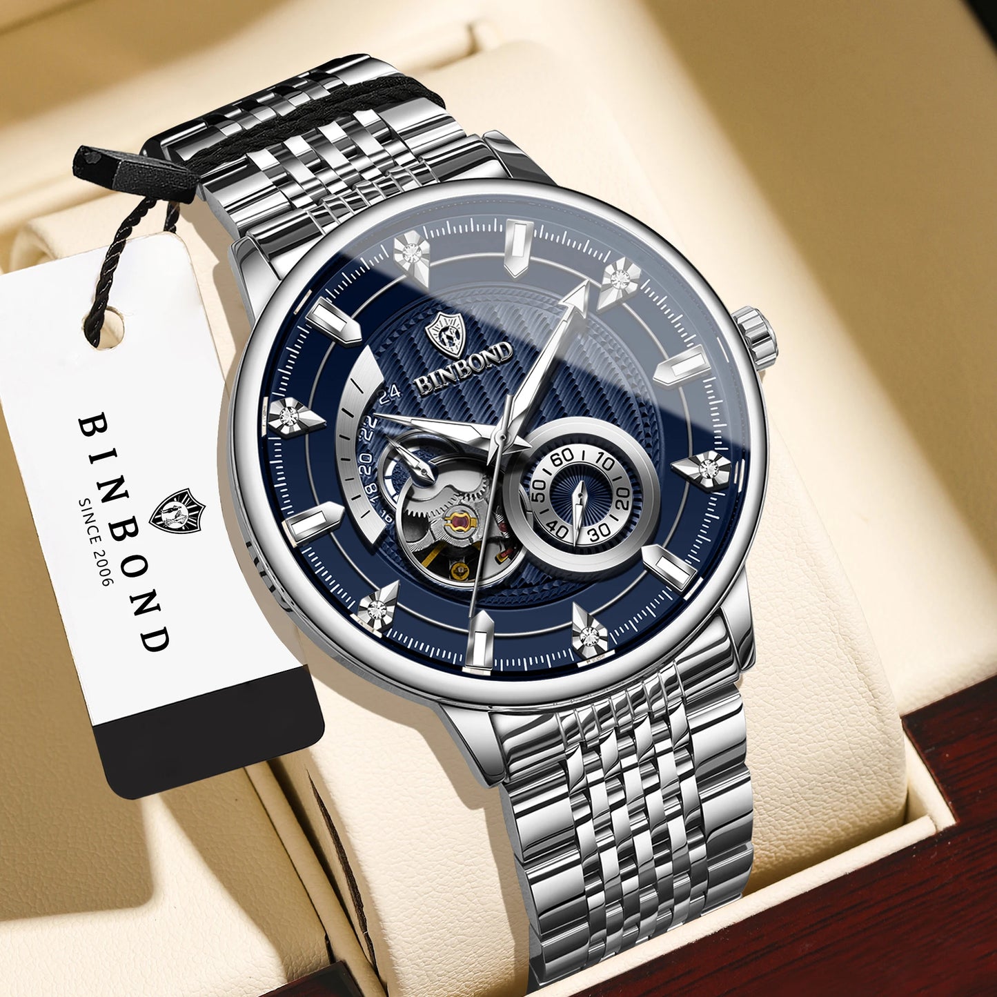Men’s BINBOND Automatic Tourbillon Mechanical Watch