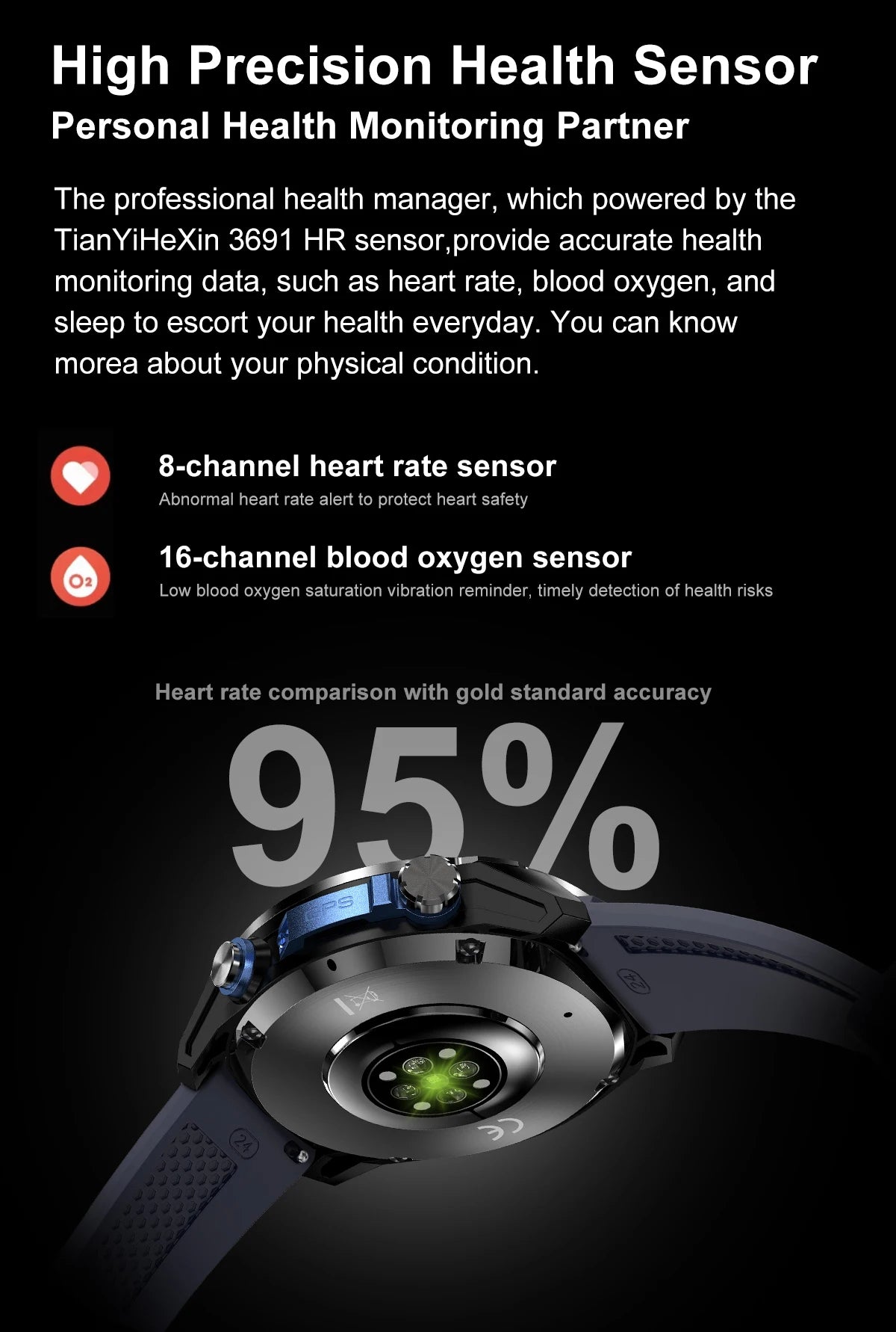 ALM Explorer Pro GPS Smartwatch – Offline Maps, 4GB Storage & 50M Waterproof