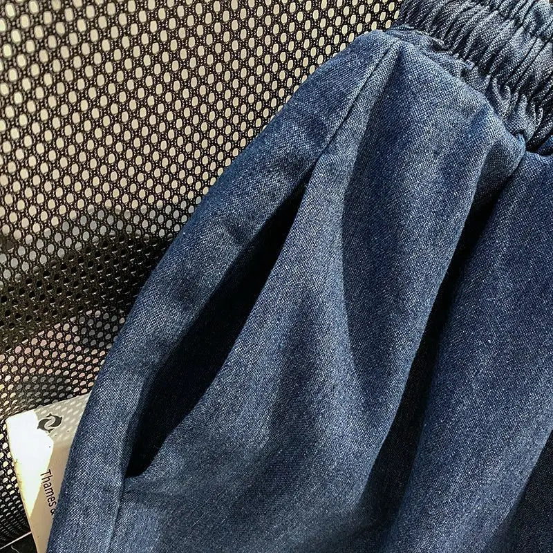 Women’s Denim-Effect Shirt & Shorts Set