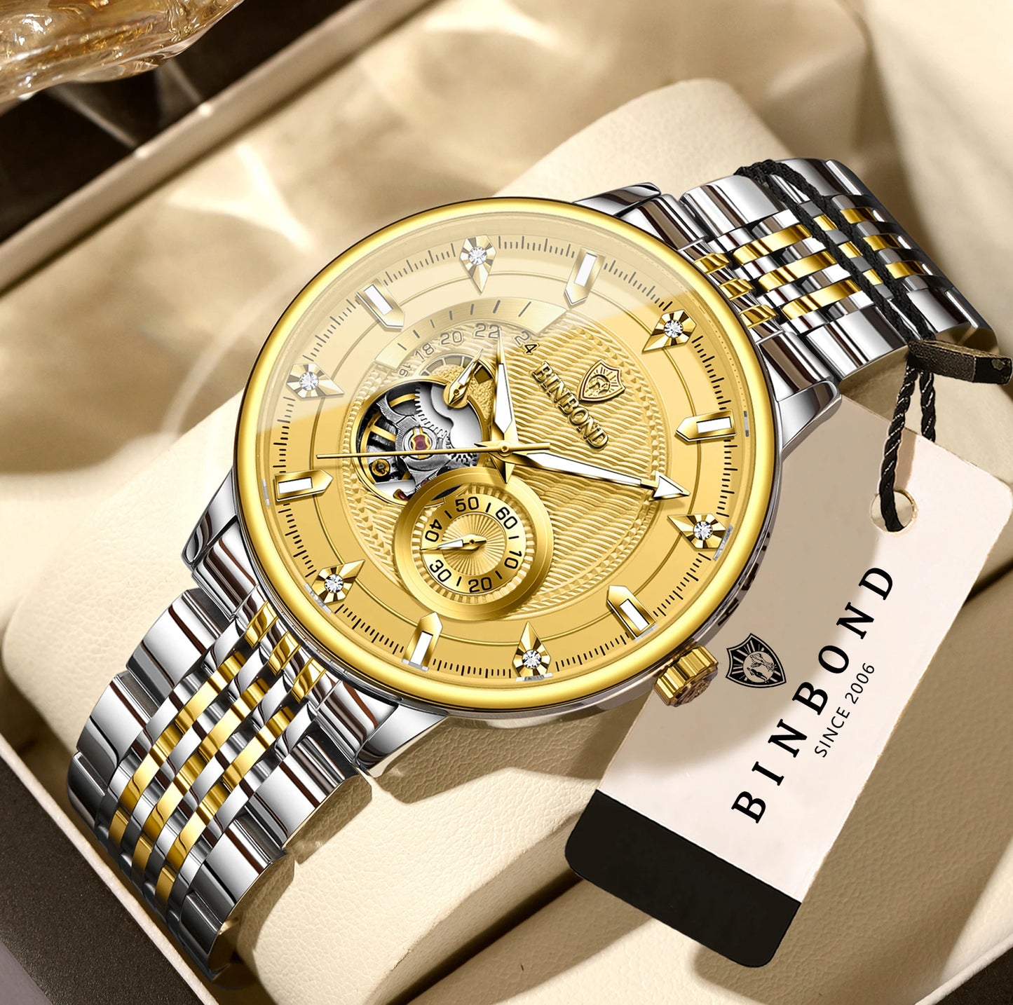 Men’s BINBOND Automatic Tourbillon Mechanical Watch