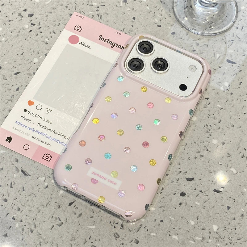 Korean Colourful Dot Phone Case for iPhone