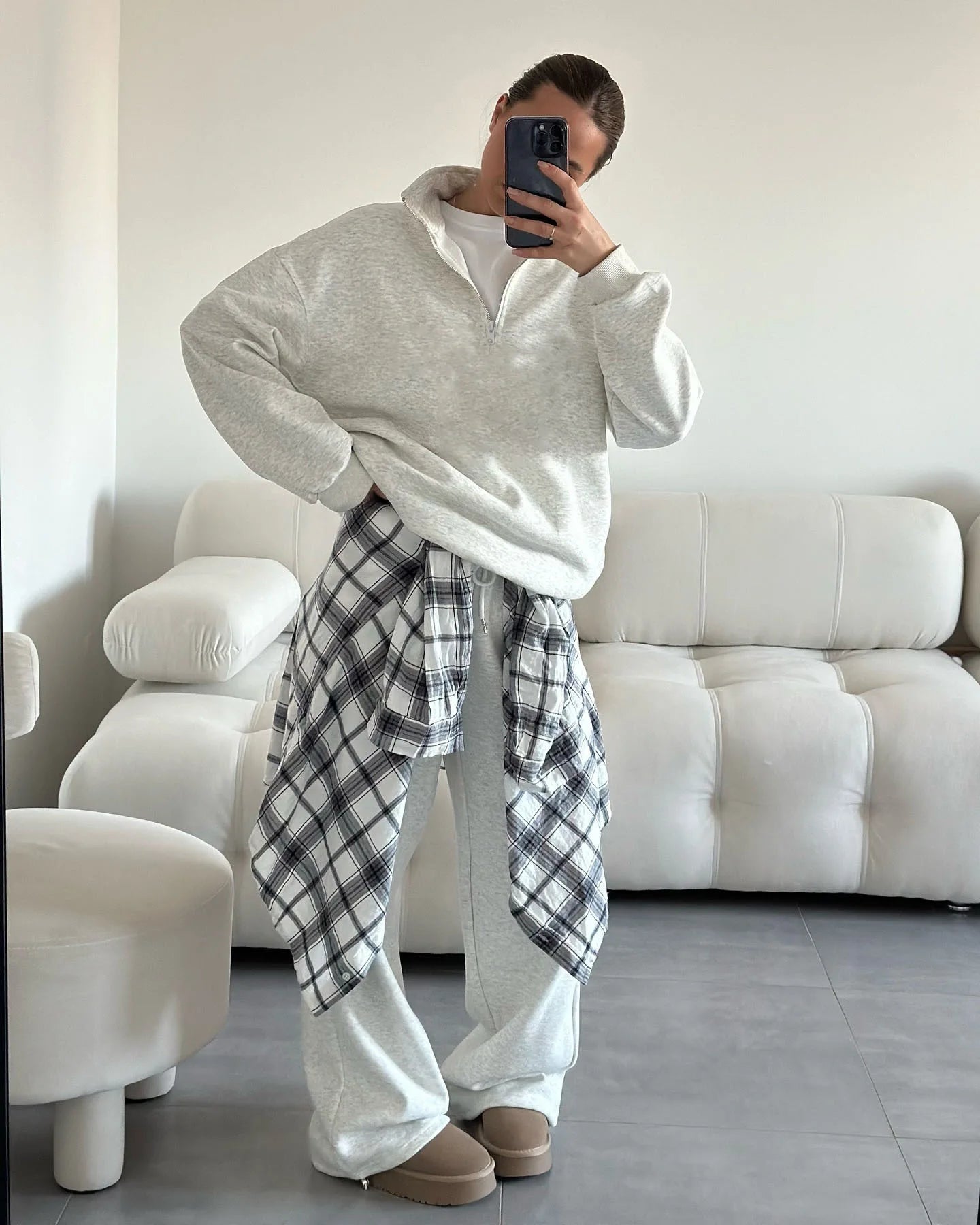 SITMCF Women’s Oversized Zip Sweatshirt & Joggers Set