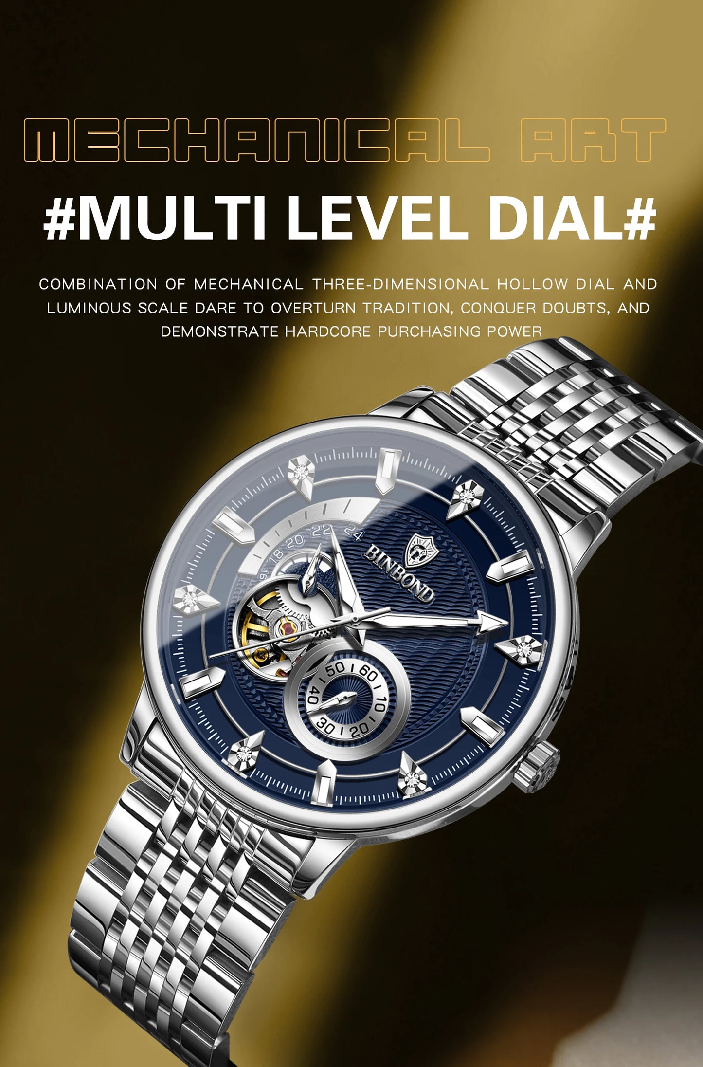 Men’s BINBOND Automatic Tourbillon Mechanical Watch
