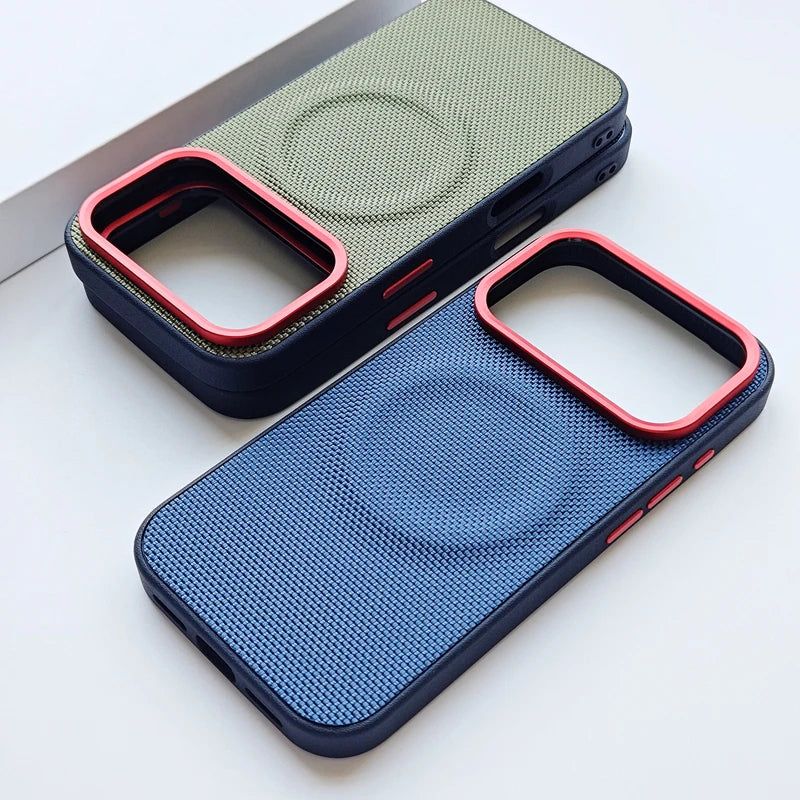 Luxury Magnetic Woven Leather iPhone 17 Case