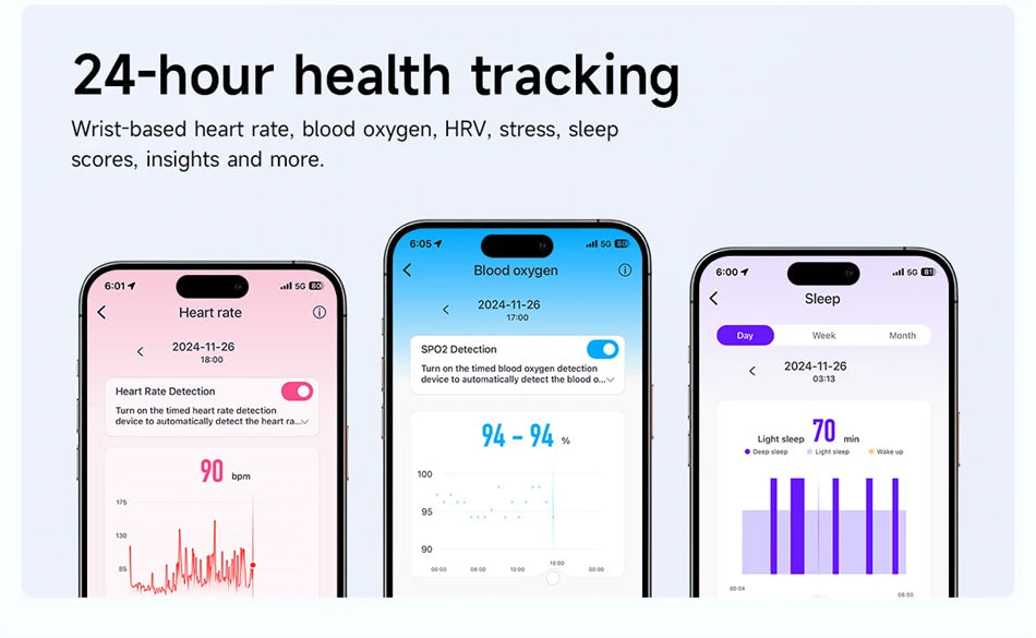BOXUXING Screen-Free Fitness & Health Tracking Smart Wristband