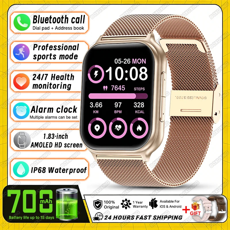 BOXUXING Women’s Bluetooth Calling Fitness Smartwatch
