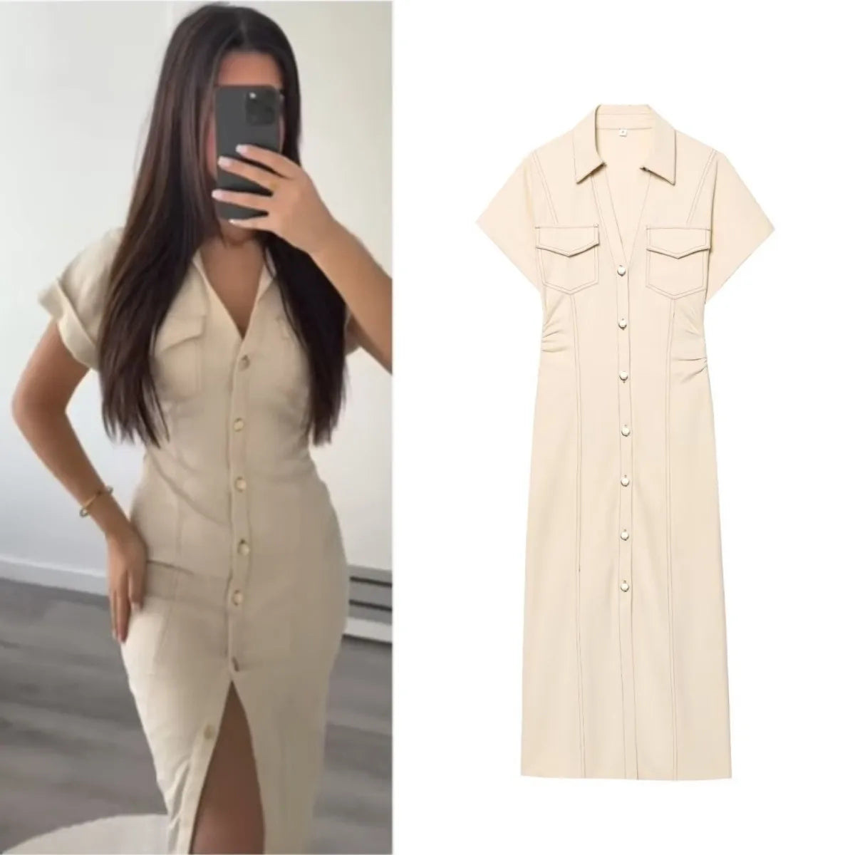 ETJ 1975 Series Women’s Denim Midi Dress