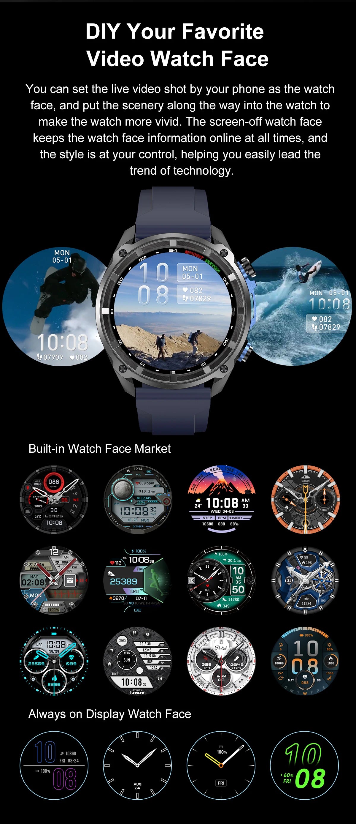 ALM Explorer Pro GPS Smartwatch – Offline Maps, 4GB Storage & 50M Waterproof