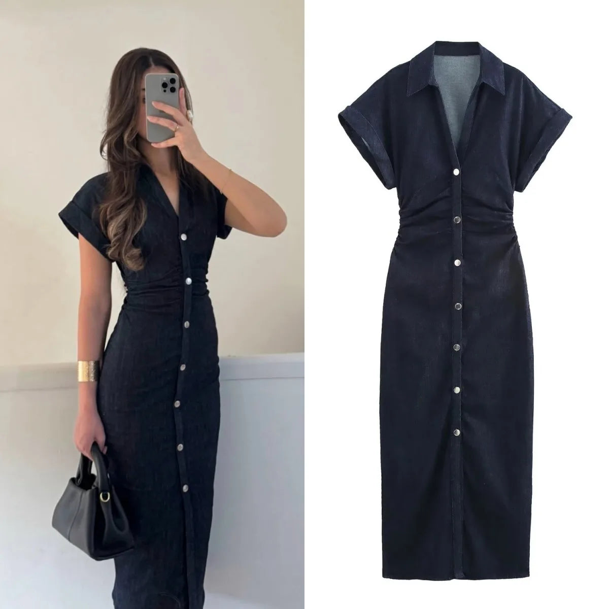 ETJ 1975 Series Women’s Denim Midi Dress