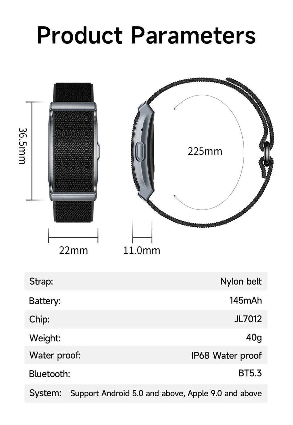 BOXUXING Screen-Free Fitness & Health Tracking Smart Wristband
