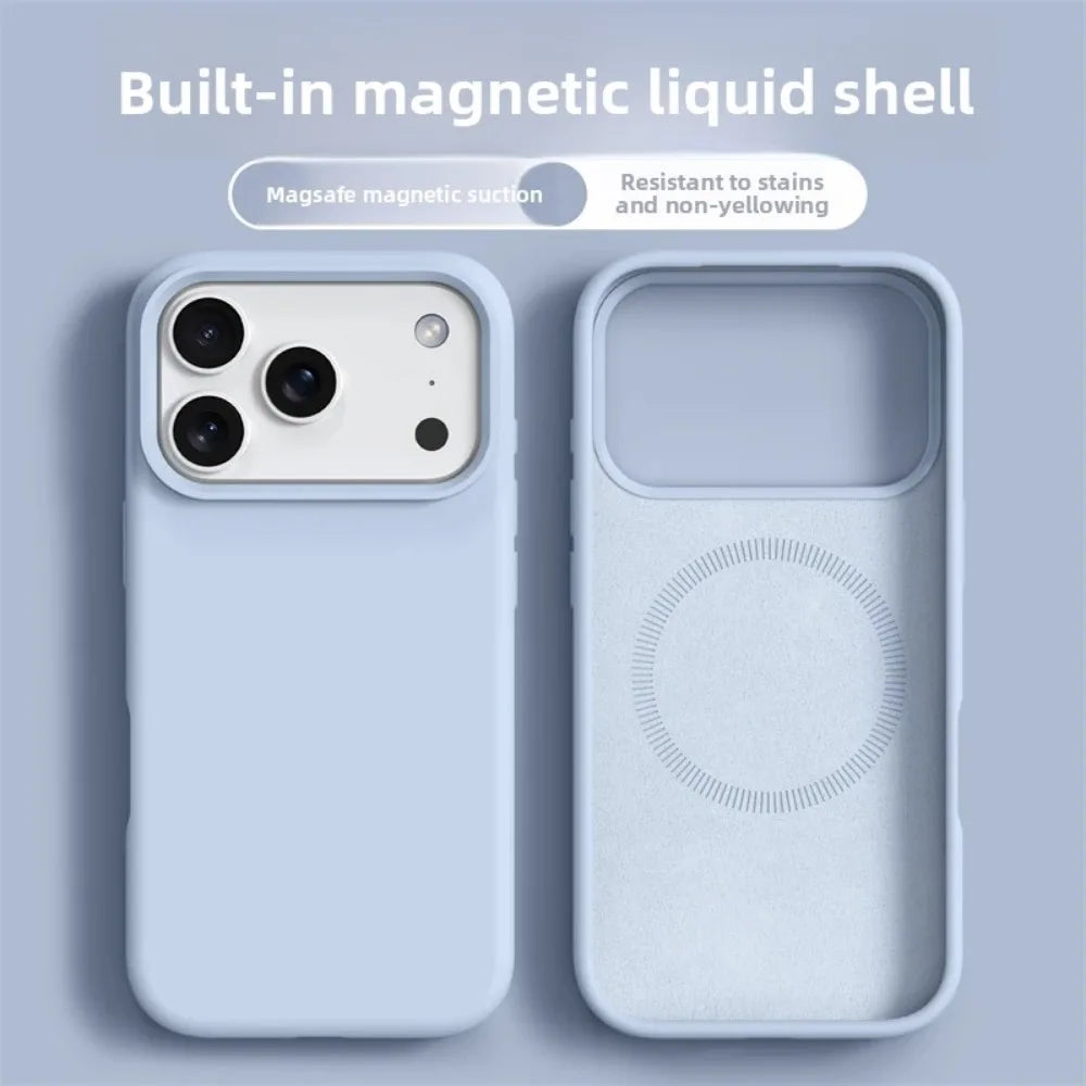 Magnetic Liquid Silicone Phone Case for iPhone 16 & 17 Series