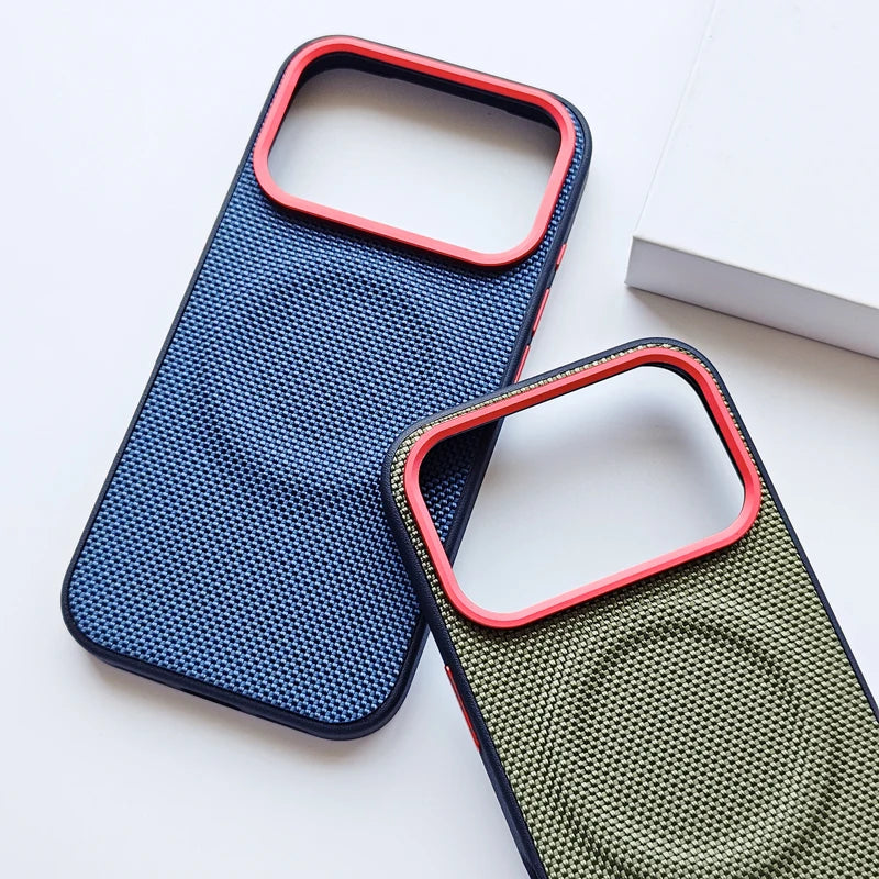 Luxury Magnetic Woven Leather iPhone 17 Case