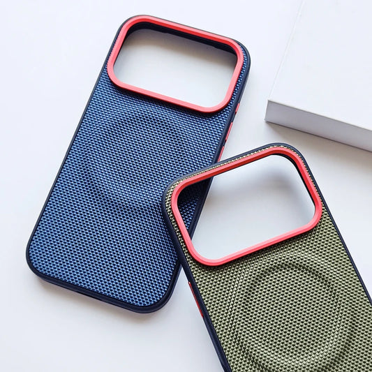 Luxury Magnetic Woven Leather iPhone 17 Case