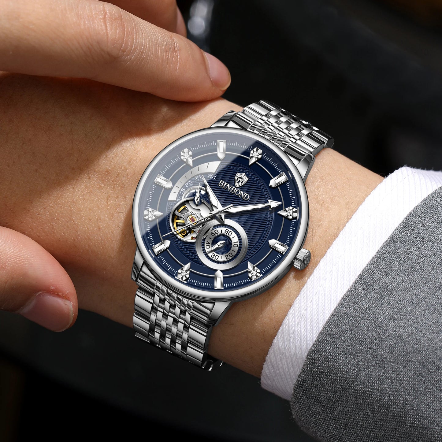 Men’s BINBOND Automatic Tourbillon Mechanical Watch