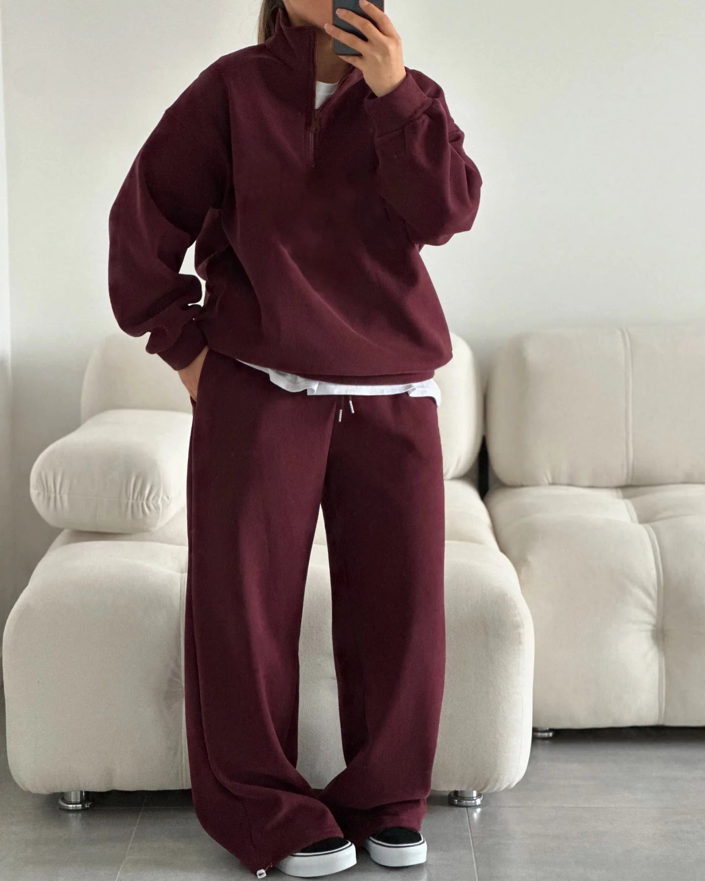 SITMCF Women’s Oversized Zip Sweatshirt & Joggers Set