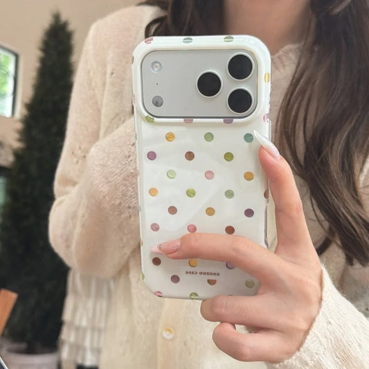 Colourful Polka Dot Shockproof Phone Case for iPhone