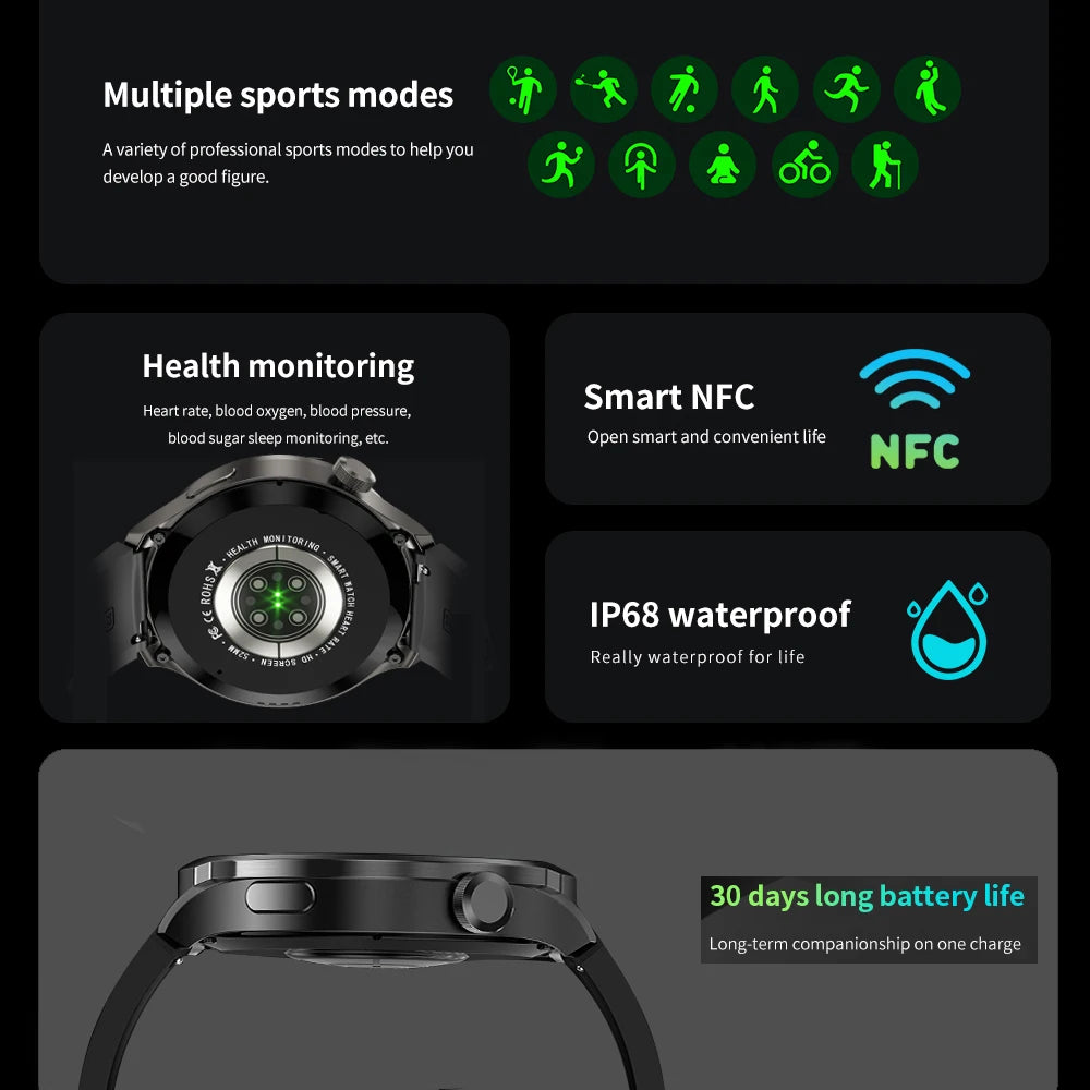ALM TrekPro Smart Watch – 1.85” AMOLED Outdoor & Fitness Watch