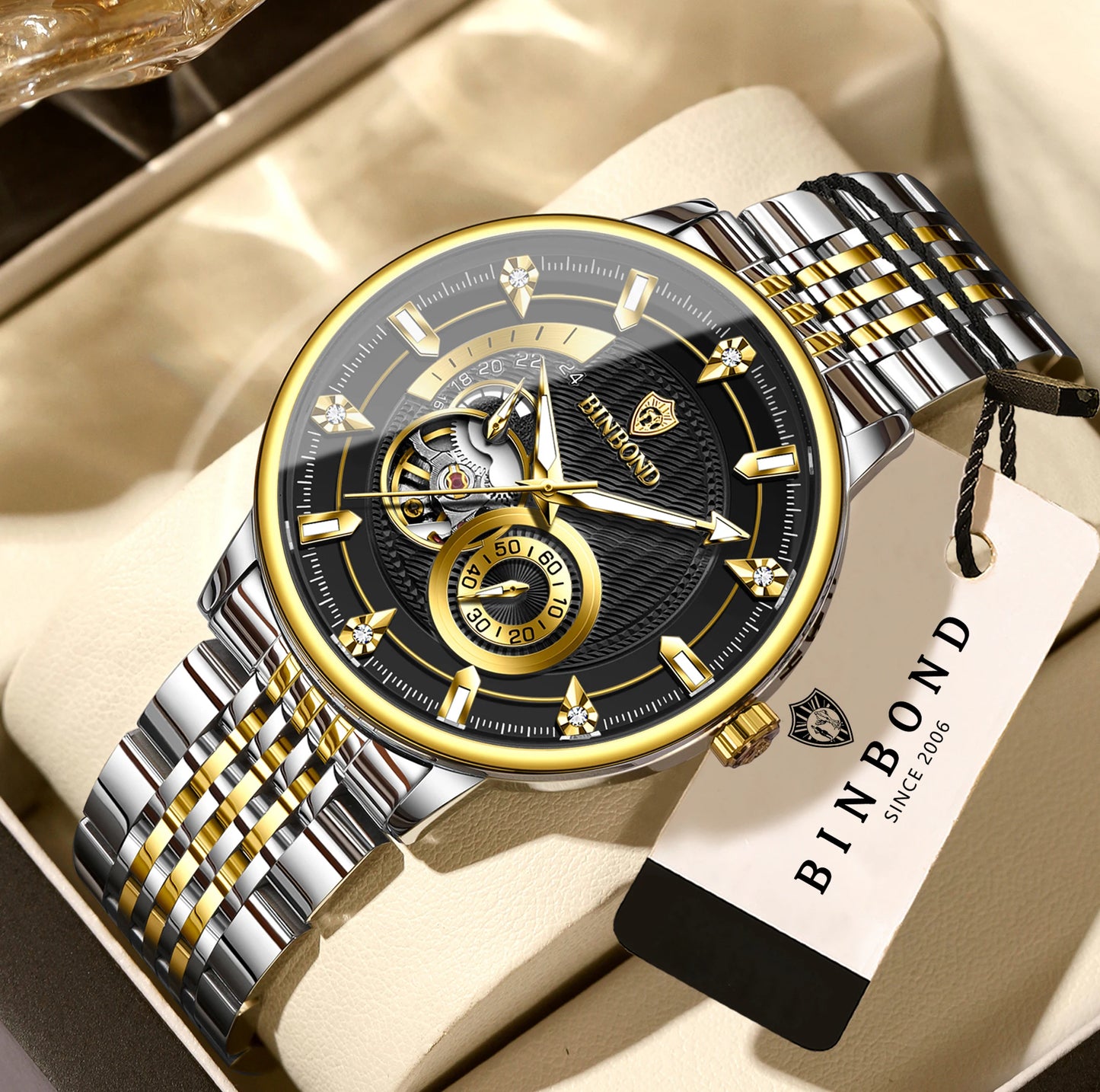 Men’s BINBOND Automatic Tourbillon Mechanical Watch