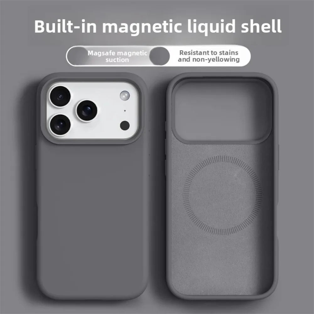 Magnetic Liquid Silicone Phone Case for iPhone 16 & 17 Series