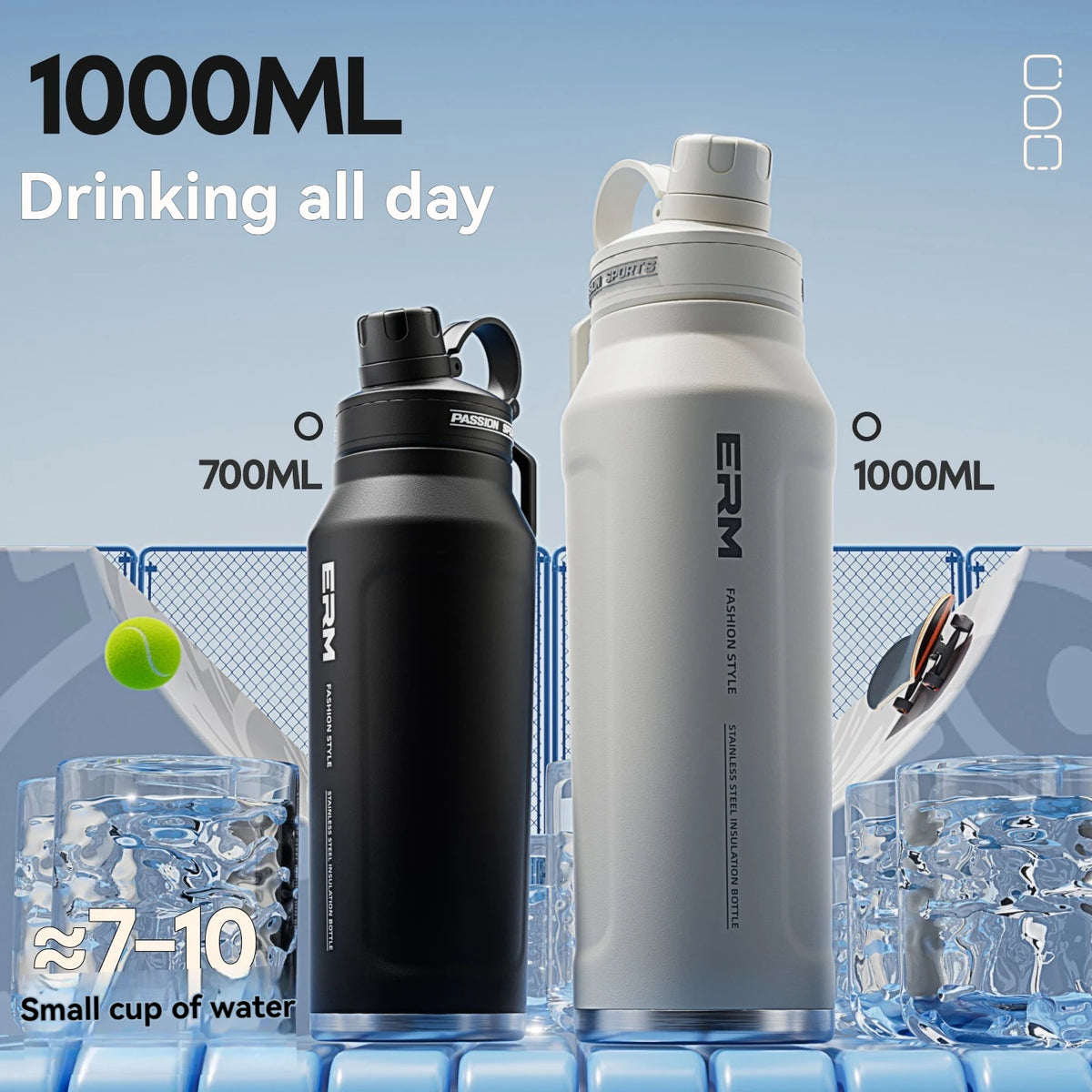 Stainless Steel Insulated Straw Water Bottle