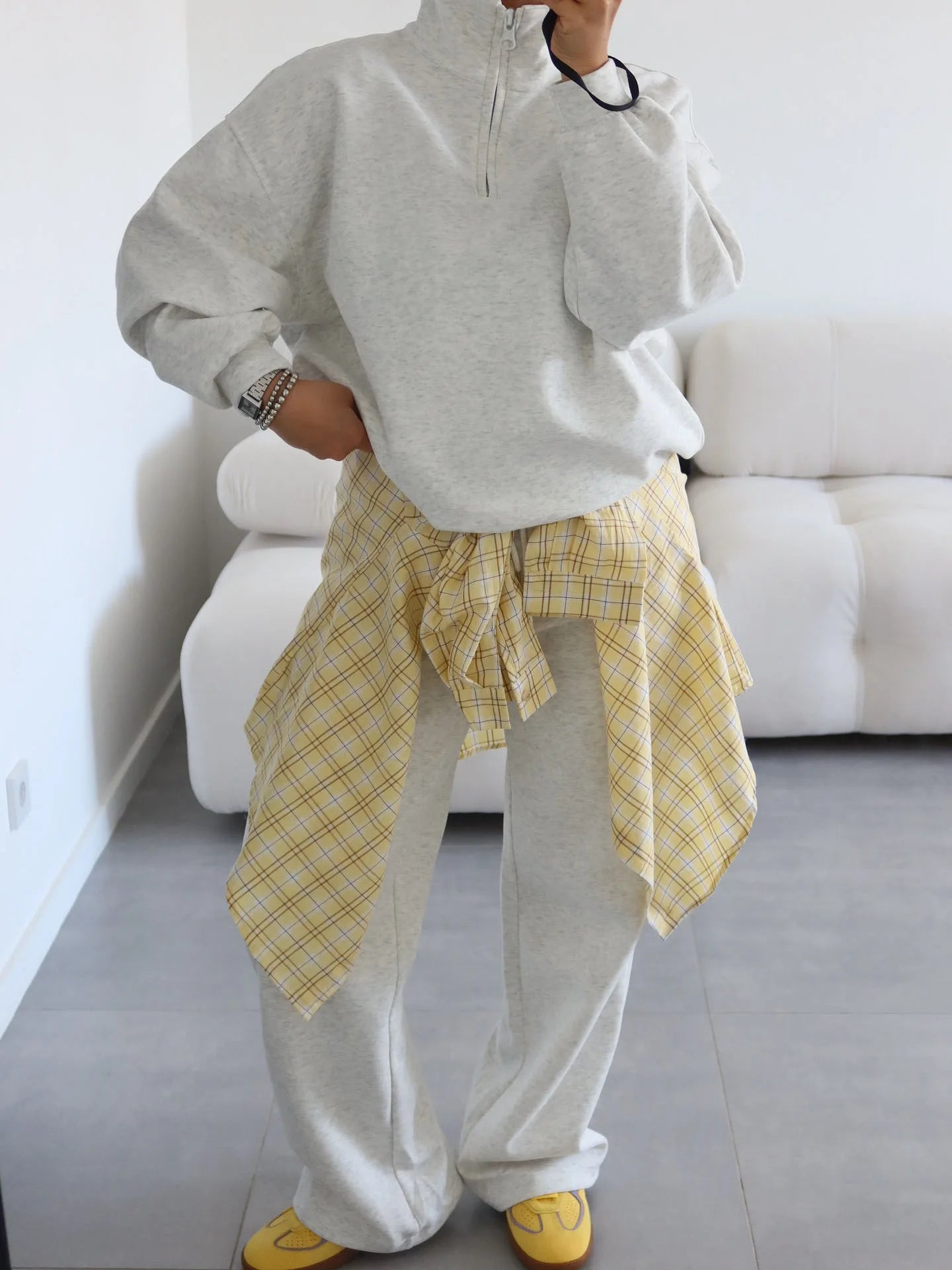 SITMCF Women’s Oversized Zip Sweatshirt & Joggers Set