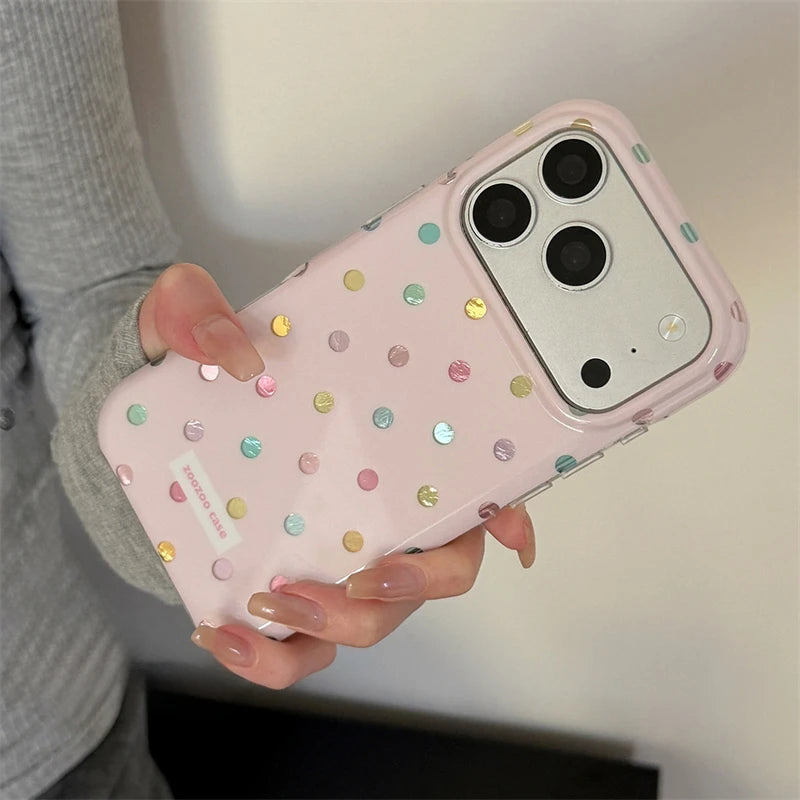 Korean Colourful Dot Phone Case for iPhone
