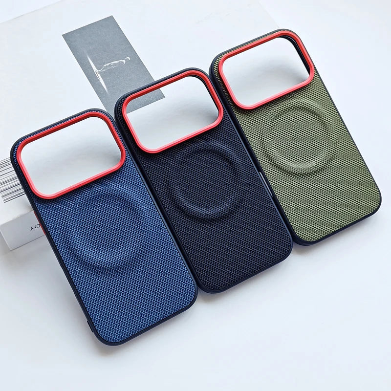 Luxury Magnetic Woven Leather iPhone 17 Case