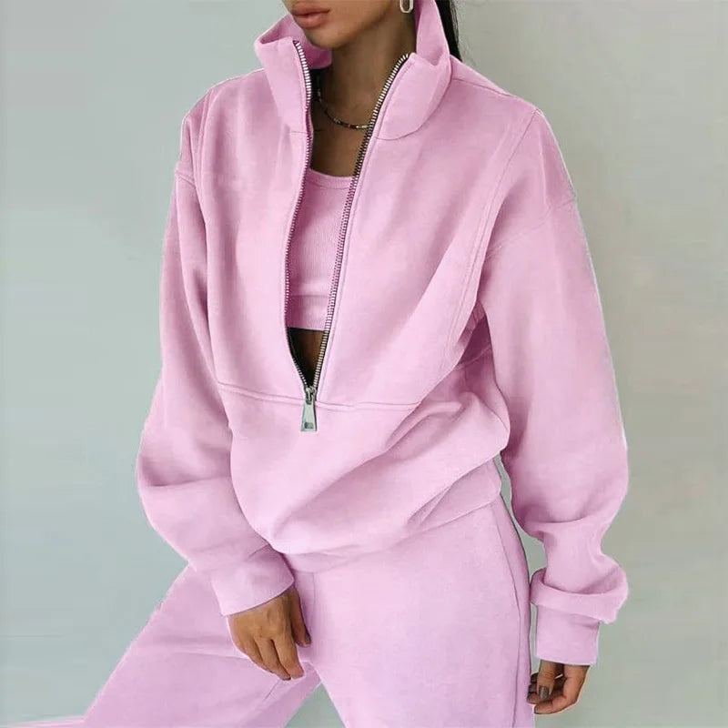 Women's Two-piece Fleece Sports Tracksuit