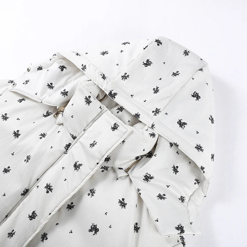 Women’s Chic Striped Hooded Puffer Co-ord Set