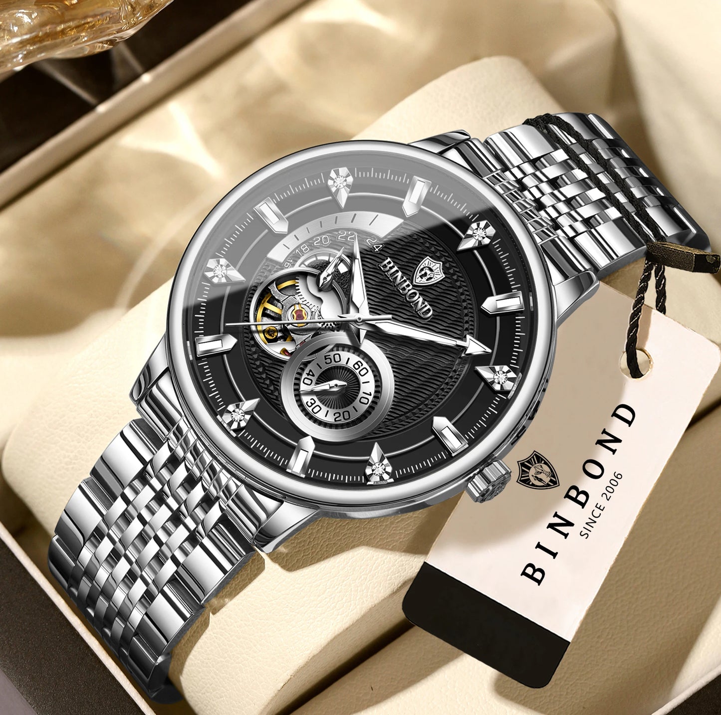 Men’s BINBOND Automatic Tourbillon Mechanical Watch