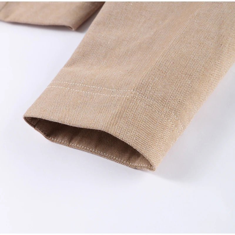 Women’s Cotton Linen Cropped Top & Trouser Set