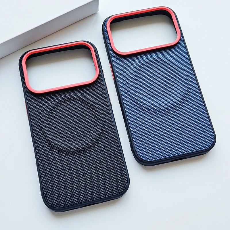 Luxury Magnetic Woven Leather iPhone 17 Case